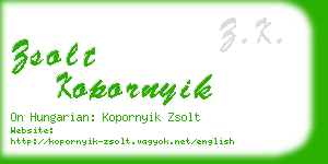 zsolt kopornyik business card